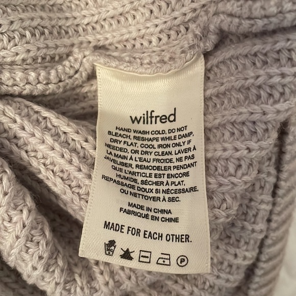 Aritzia Wilfred Jara merino wool turtleneck sweater | Size L | Heather Birch - Picture 7 of 14
